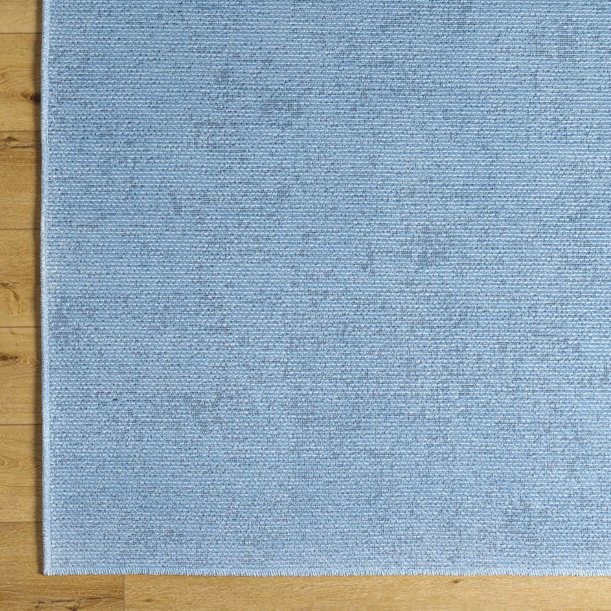 Sample Isako Blue Solid Washable Area Rug - Clearance