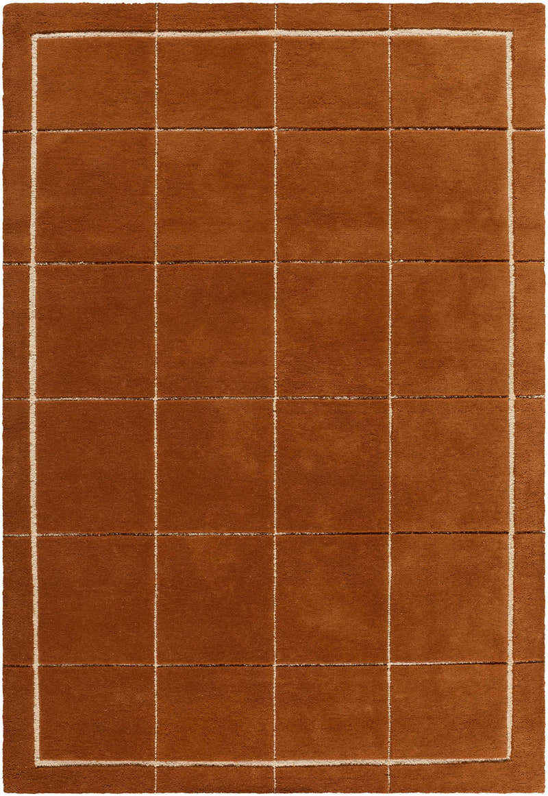 Siarl Burnt Orange Checkered Area Rug – Boutique Rugs