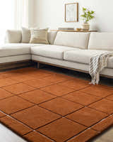 Made to Order Custom Size Siarl Burnt Orange Checkered Area Rug