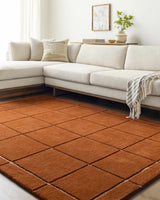 Made to Order Custom Size Siarl Burnt Orange Checkered Area Rug