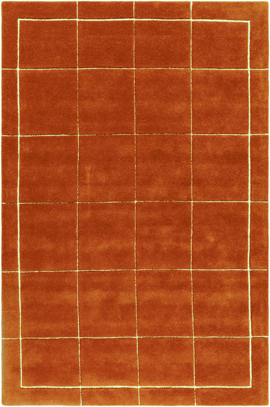 Sample Siarl Burnt Orange Checkered Area Rug