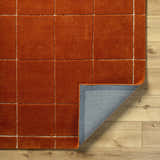 Made to Order Custom Size Siarl Burnt Orange Checkered Area Rug