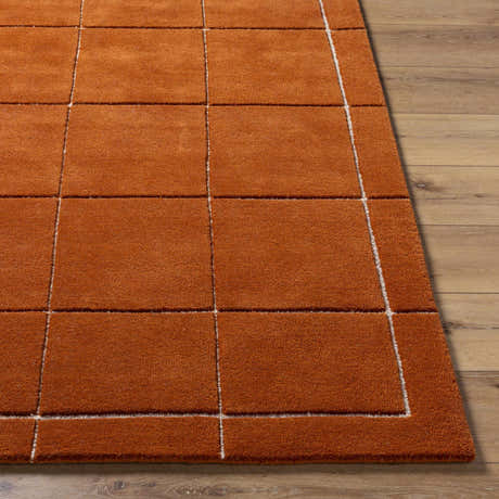 Made to Order Custom Size Siarl Burnt Orange Checkered Area Rug