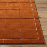 Made to Order Custom Size Siarl Burnt Orange Checkered Area Rug