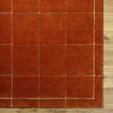 Made to Order Custom Size Siarl Burnt Orange Checkered Area Rug