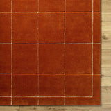 Made to Order Custom Size Siarl Burnt Orange Checkered Area Rug