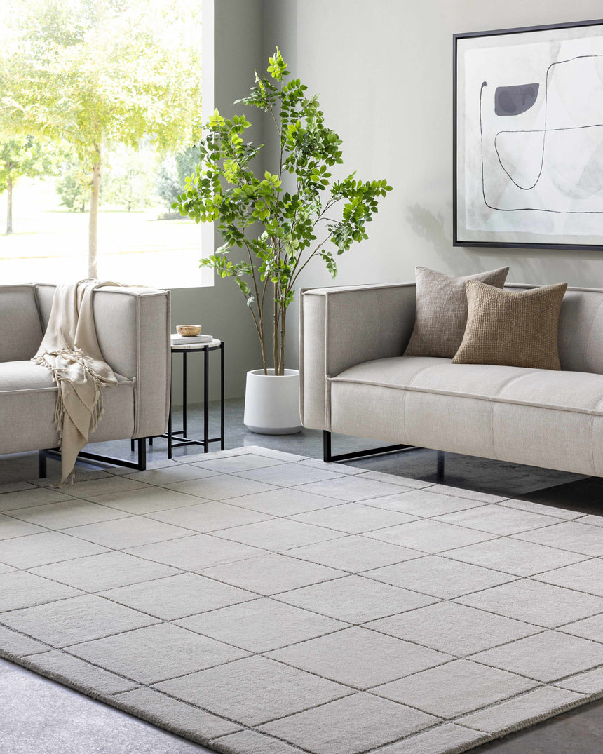 Made to Order Custom Size Siarl Gray Checkered Area Rug