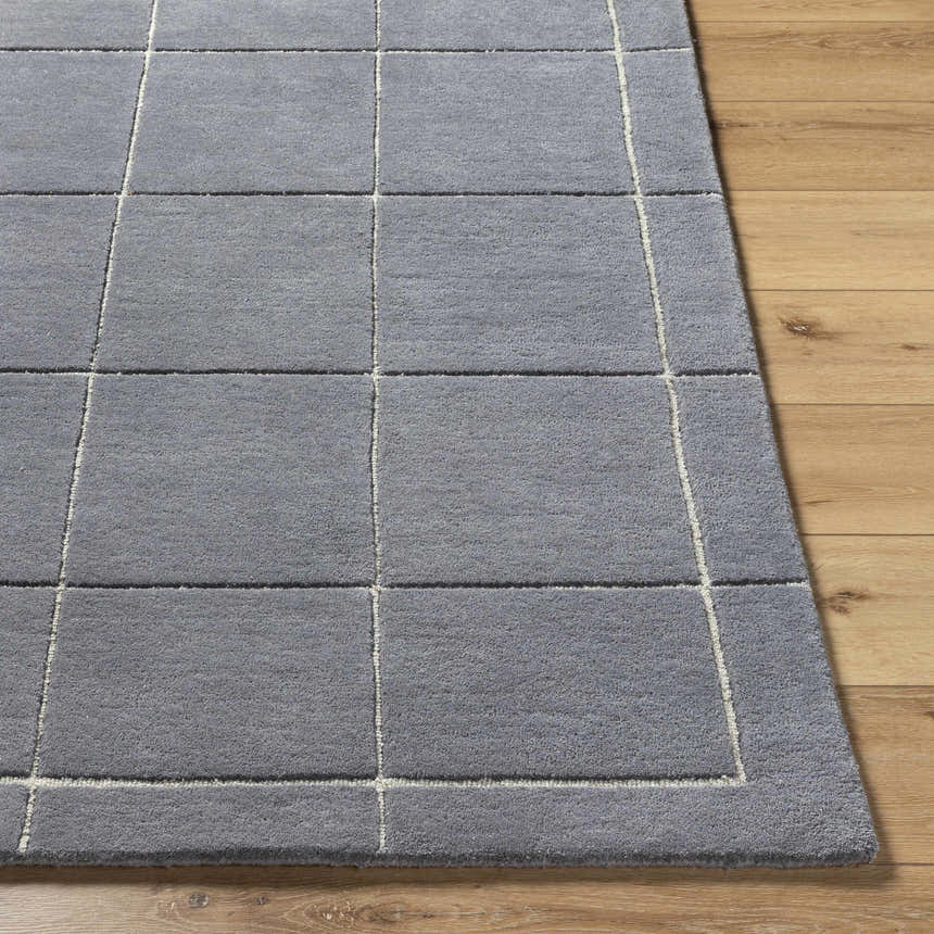 Made to Order Custom Size Siarl Dark Gray Checkered Area Rug