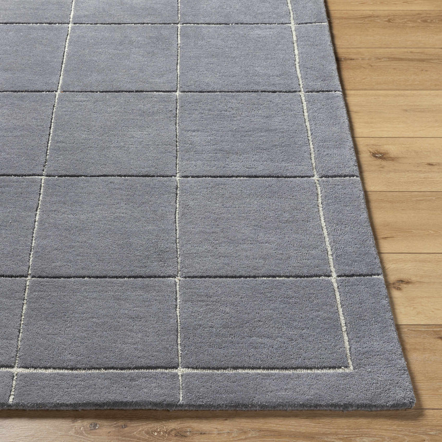 Made to Order Custom Size Siarl Dark Gray Checkered Area Rug