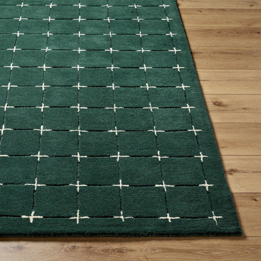Made to Order Custom Size Sanvi Green Wool Area Rug