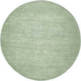 Round Helio Area Rug in sage green. Viscose rug with subtle horizontal texture. Design-Round-8