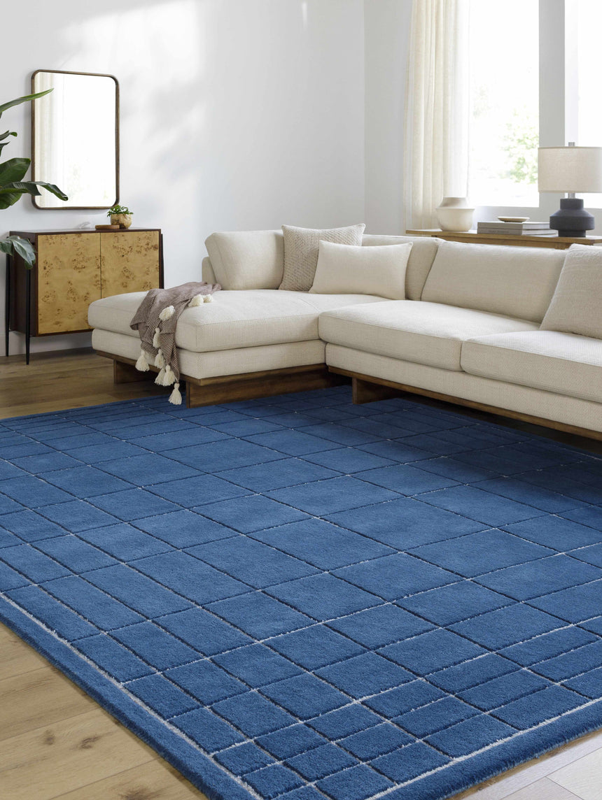 Made to Order Custom Size Sedna Navy Wool Area Rug
