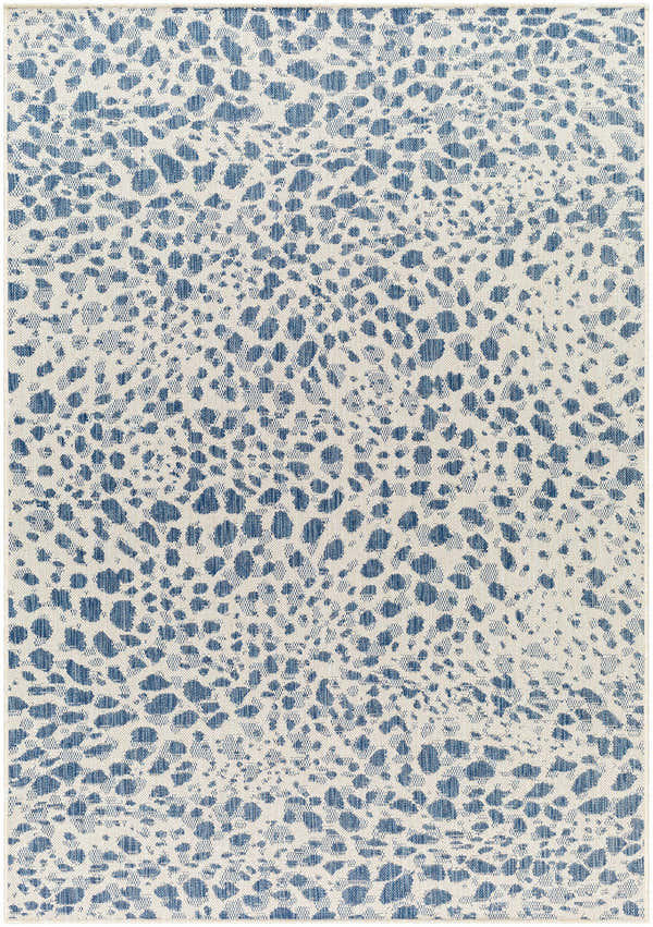 Sample Erno Blue Leopard Print Area Rug - Clearance