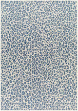 Sample Garbo Blue Leopard Print Area Rug - Clearance
