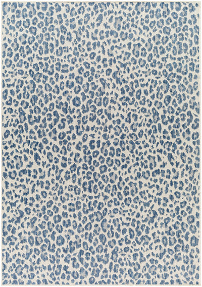Sample Garbo Blue Leopard Print Area Rug