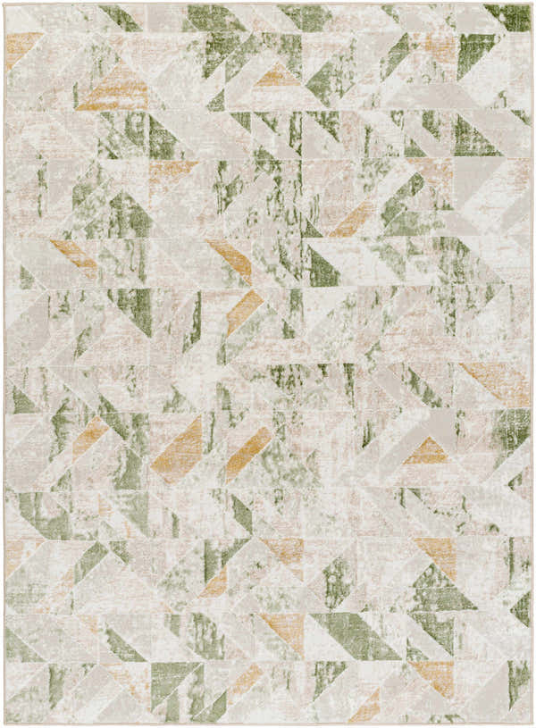 Sample Gonca Green Geometric Area Rug