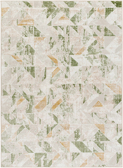 Sample Gonca Green Geometric Area Rug