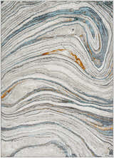 Sample Gregg Gray & Blue Marble Area Rug - Clearance