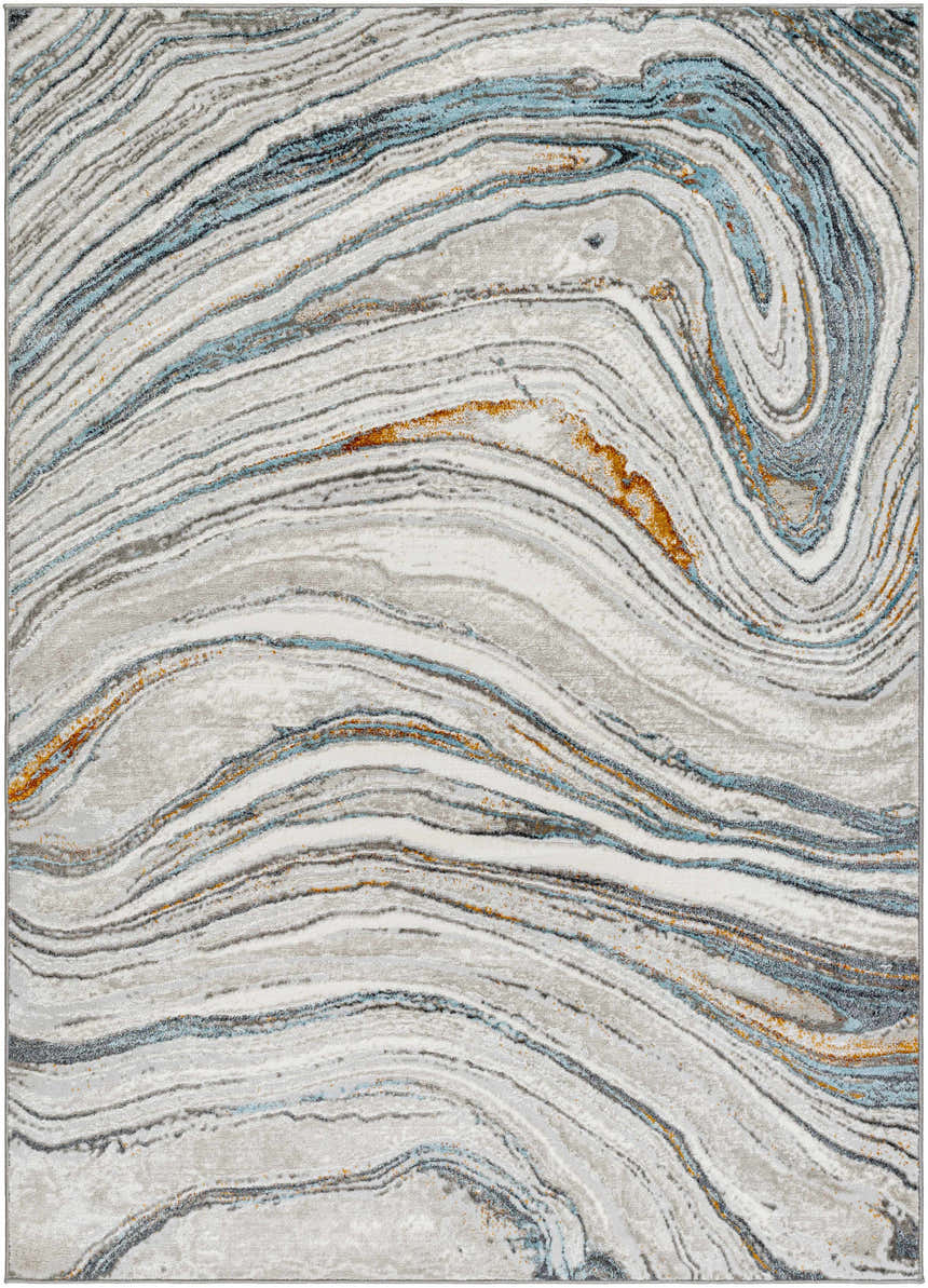 Sample Gregg Gray & Blue Marble Area Rug - Clearance