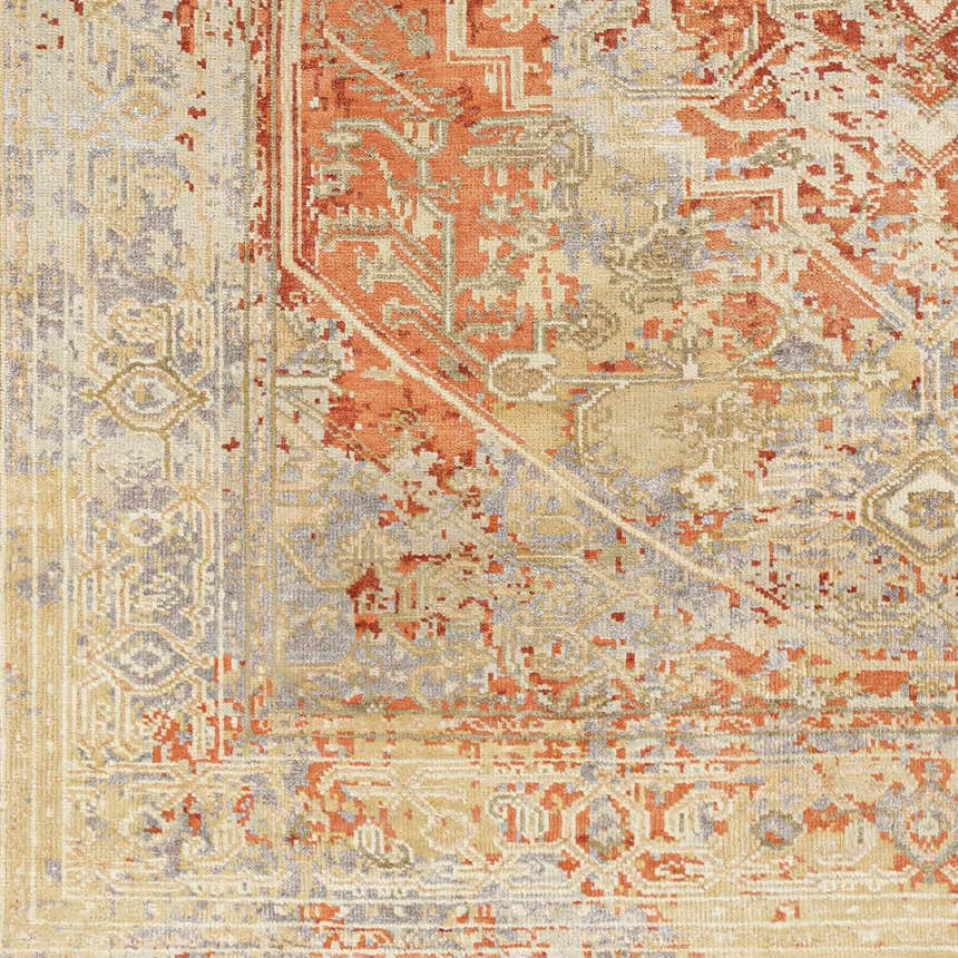Sample Juji Burnt Orange Wool Rug - Clearance