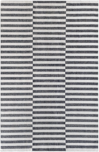 Sample Melva Black & White Striped Area Rug