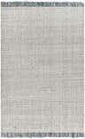 Close-up of the Beige Teal Aron Area Rug showing its woven texture and teal, brown, and charcoal color accents. Design-Rectangle-576