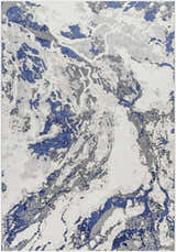 Sample Kaleo Gray & Blue Marble Area Rug - Clearance