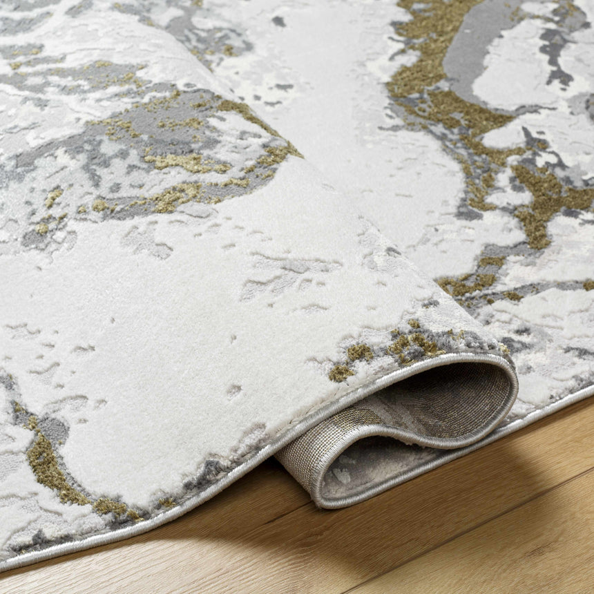 Kaleo Gray & Green Marble Area Rug - Clearance