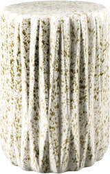 Pliora Cream Textured Minimalist Ceramic Outdoor Garden Stool