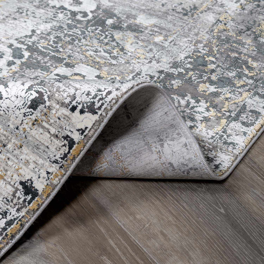 Stambaugh Luxury Fringed Faux Silk Rug