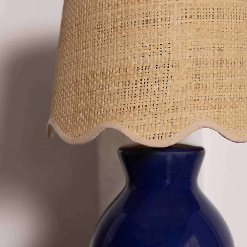 Salgareda Navy Rattan Table Lamp