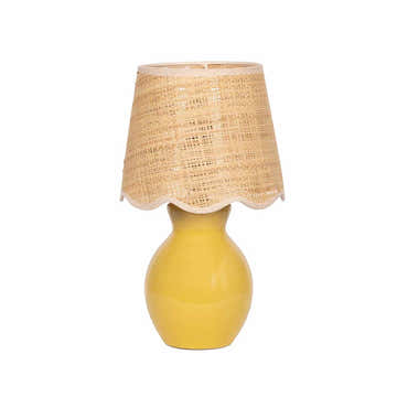 Salgareda Yellow Rattan Table Lamp