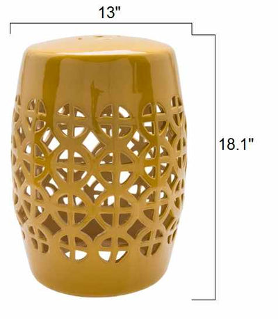 Yellow Ceramic Side Table