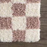 Sample Atira Pink Checkered Shag Rug