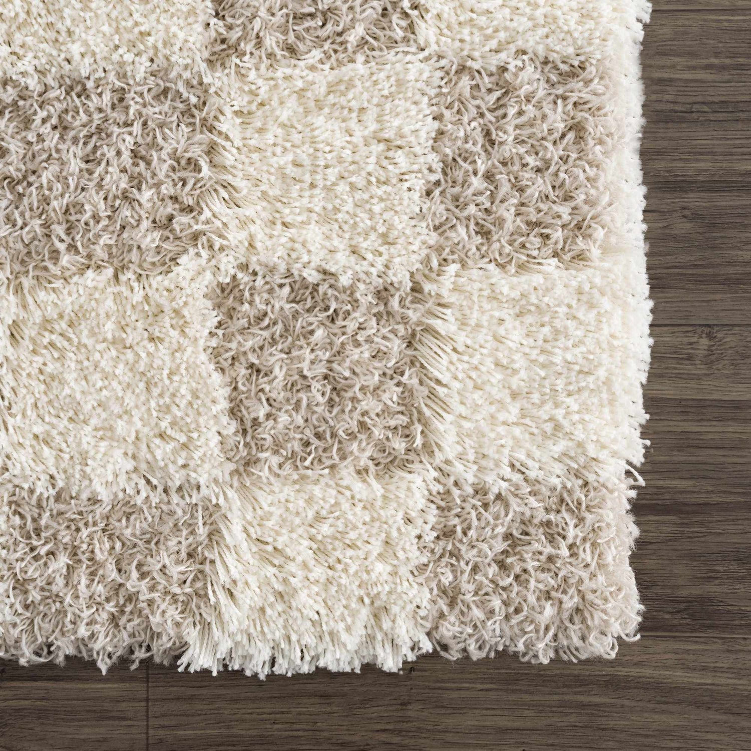 Sample Atira Light Brown Checkered Area Rug