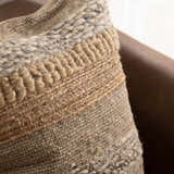 Sevra Seafoam and Ivory Horizontal Stripe Modern Cotton Accent Pillow