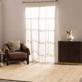 Sevra Seafoam and Ivory Horizontal Stripe Modern Cotton Accent Pillow