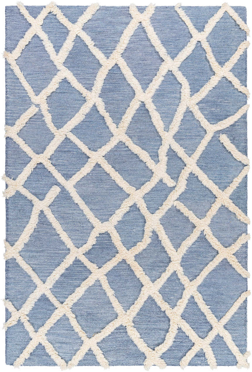 Sample Adica Blue Wool Area Rug - Clearance