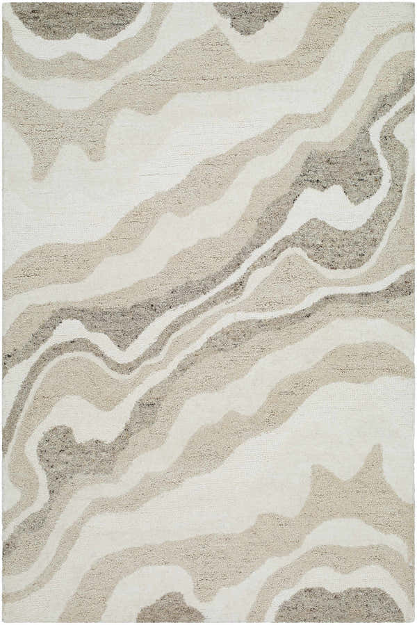 Sample Siani Beige Wool Area Rug