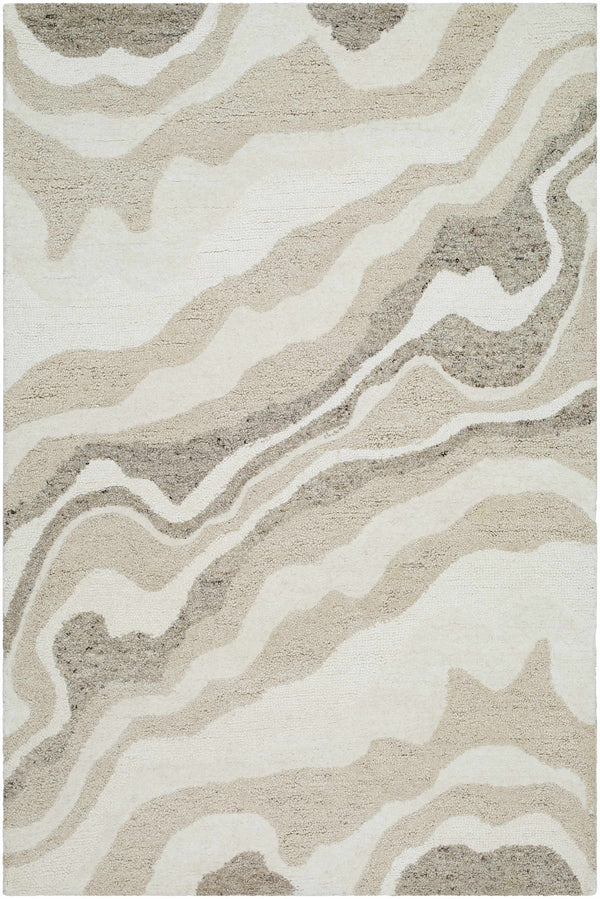 Sample Siani Beige Wool Area Rug