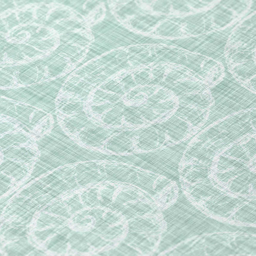 Close up of Dalyn Seabreeze SZ11 Sage Washable Area Rug. Muted sage rug with white seashell pattern. Coastal style.