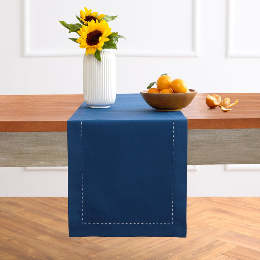 Cotton Linen Hemstitch Table Runner