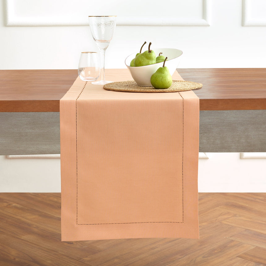 Cotton Linen Hemstitch Table Runner