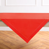 Cotton Linen Hemstitch Table Throw