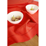 Cotton Linen Hemstitch Table Throw