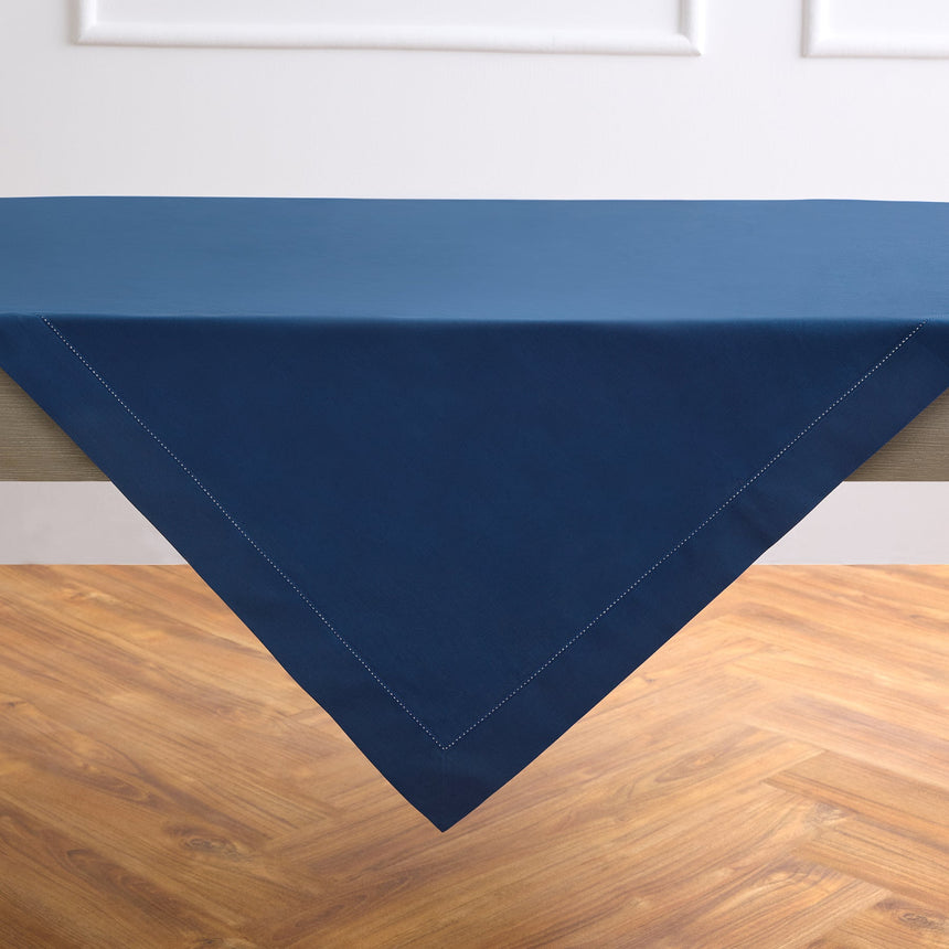 Cotton Linen Hemstitch Table Throw
