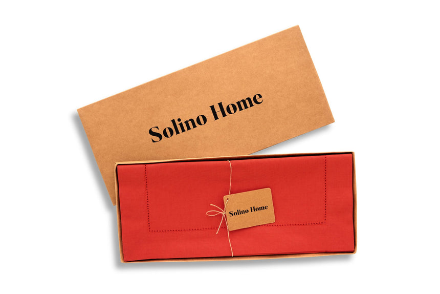 Cotton Linen Hemstitch Table Runner