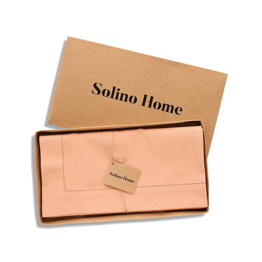 Cotton Linen Hemstitch Table Throw