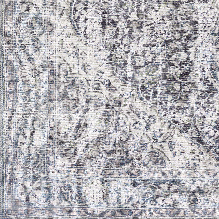 Sample Tavas Blue Persian Style Washable Rug - Clearance