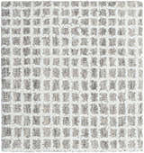 Close-up of the Andreas Handmade Vivir x LIVABLISS VVAN-2302 Area Rug, showing its ash, dove gray, and ivory geometric pattern. Texture